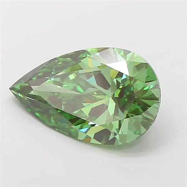 4.03ct Pear Lab Grown Diamond (Colour Fancy Vivid Green, Clarity VVS1, IGI Certified)