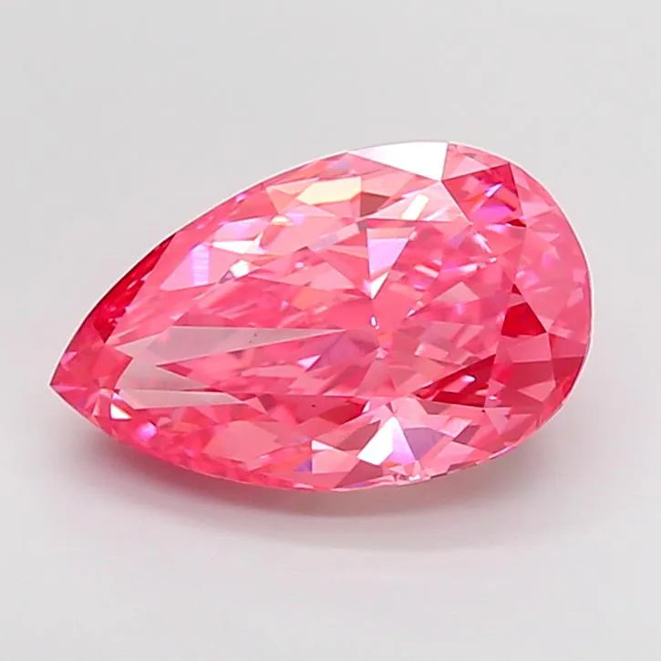 4.03ct Pear Lab Grown Diamond (Colour Fancy Vivid Pink, Clarity VS1, IGI Certified)
