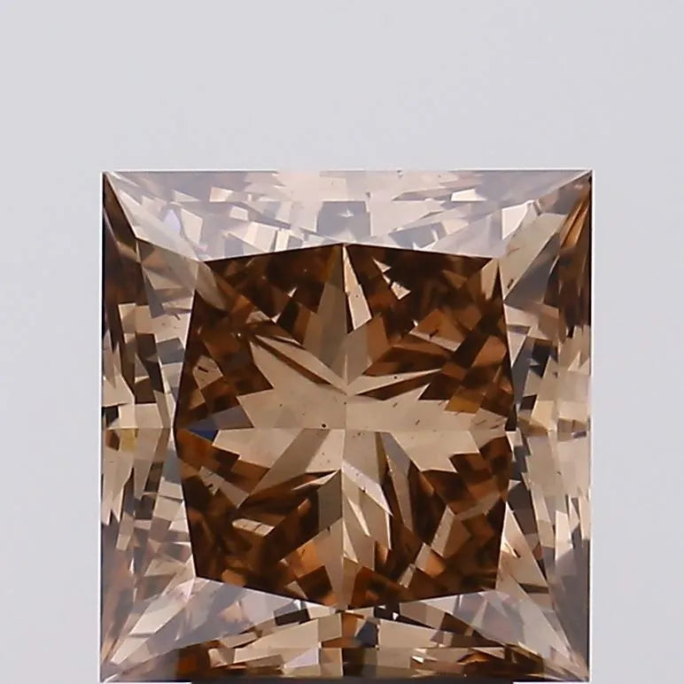4.03ct Princess Lab Grown Diamond (Colour Fancy Brown, Clarity SI1, IGI Certified)