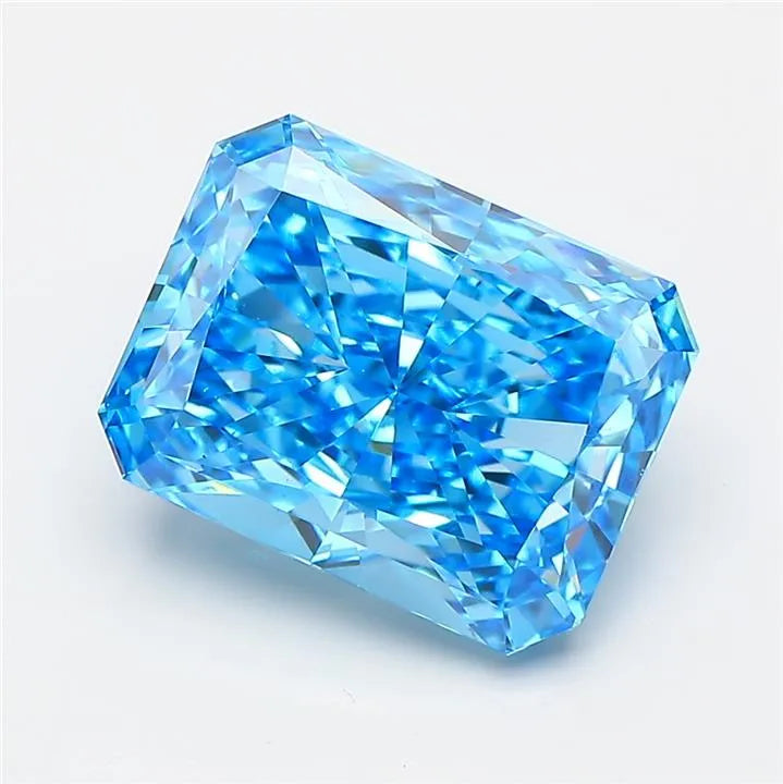 4.03ct Radiant Lab Grown Diamond (Colour Fancy Vivid Blue, Clarity VS1, IGI Certified)