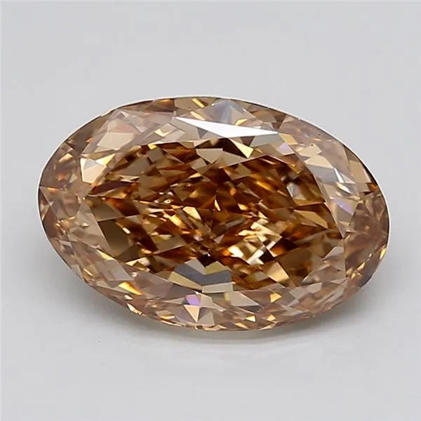 4.04ct Oval Lab Grown Diamond (Colour Fancy Light Brown, Clarity VS1, IGI Certified)