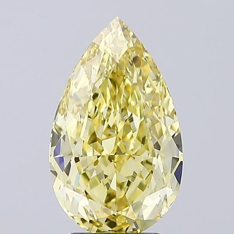 4.04ct Pear Lab Grown Diamond (Colour Fancy Intense Yellow, Clarity VVS2, IGI Certified)