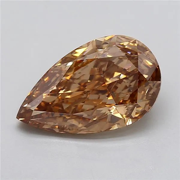 4.04ct Pear Lab Grown Diamond (Colour Fancy Light Brown, Clarity VVS2, IGI Certified)