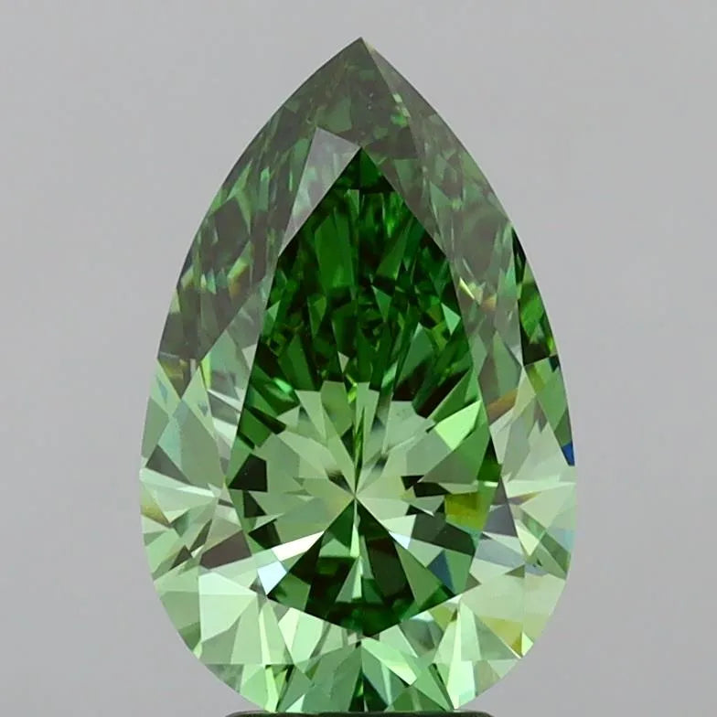 4.04ct Pear Lab Grown Diamond (Colour Fancy Vivid Green, Clarity VVS2, IGI Certified)