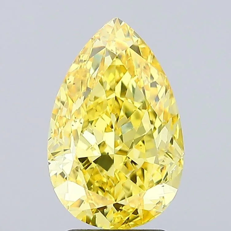 4.04ct Pear Lab Grown Diamond (Colour Fancy Vivid Yellow, Clarity VS1, IGI Certified)
