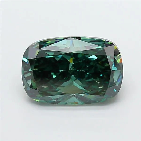 4.05ct Cushion modified Lab Grown Diamond (Colour Fancy Vivid Green, Clarity VS1, IGI Certified)