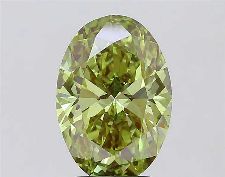 4.05ct Oval Lab Grown Diamond (Colour Fancy Vivid Green, Clarity VS2, IGI Certified)