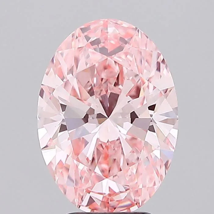 4.05ct Oval Lab Grown Diamond (Colour Fancy Vivid Pink, Clarity VVS2, IGI Certified)