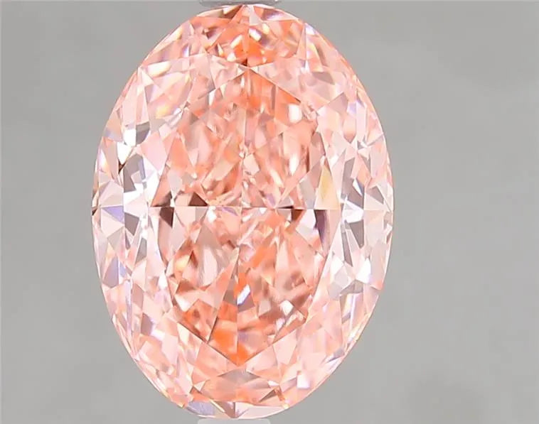 4.05ct Oval Lab Grown Diamond (Colour Fancy Vivid Pink, Clarity VVS2, IGI Certified)