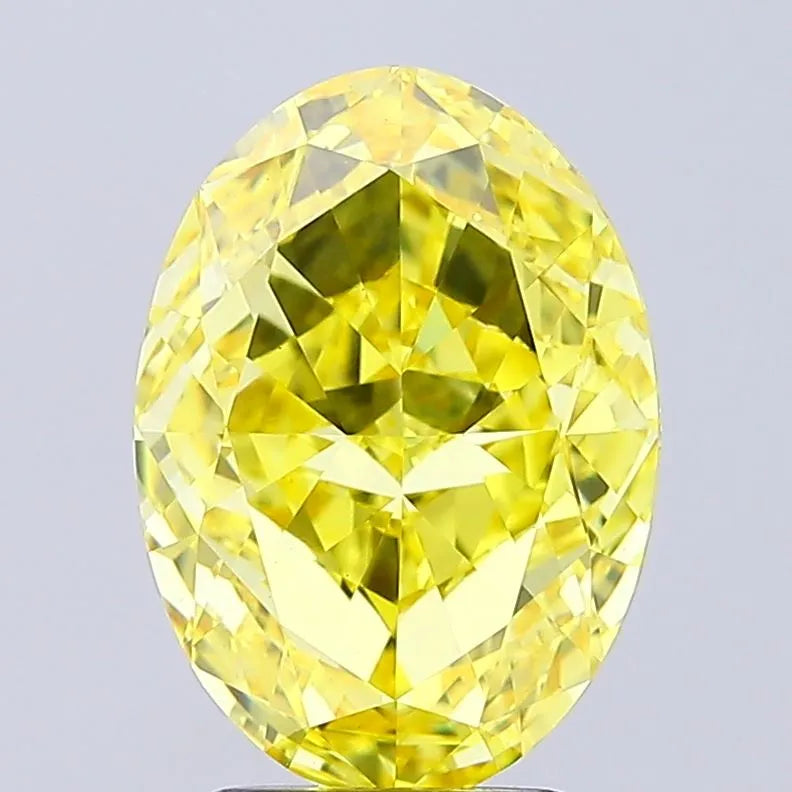 4.05ct Oval Lab Grown Diamond (Colour Fancy Vivid Yellow, Clarity VS1, IGI Certified)