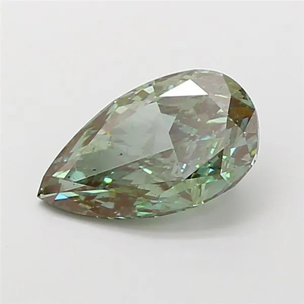 4.05ct Pear Lab Grown Diamond (Colour Fancy Vivid Green, Clarity VS2, IGI Certified)