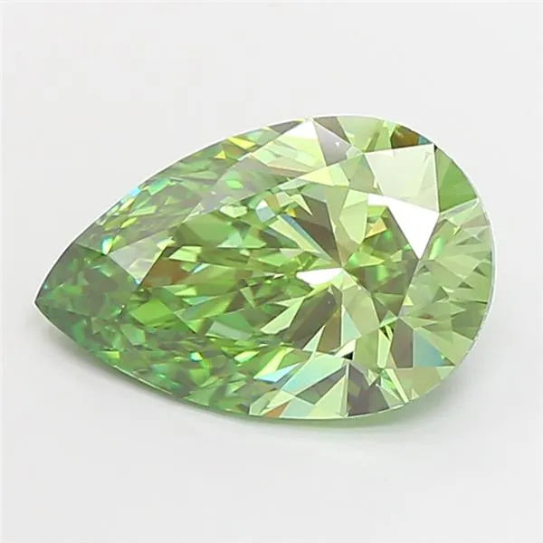 4.05ct Pear Lab Grown Diamond (Colour Fancy Vivid Green, Clarity VVS2, IGI Certified)
