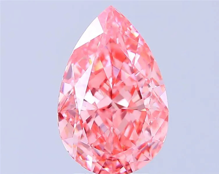 4.05ct Pear Lab Grown Diamond (Colour Fancy Vivid Pink, Clarity VVS2, IGI Certified)