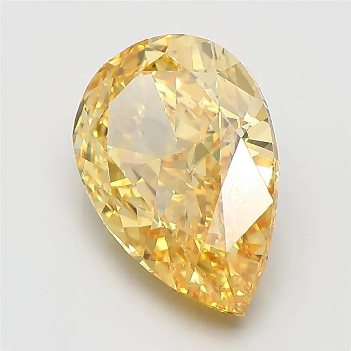 4.05ct Pear Lab Grown Diamond (Colour Fancy Vivid Yellow, Clarity VS1, IGI Certified)