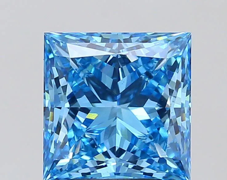 4.05ct Princess Lab Grown Diamond (Colour Fancy Vivid Blue, Clarity VVS2, IGI Certified)