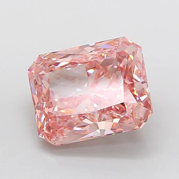 4.05ct Radiant Lab Grown Diamond (Colour Fancy Vivid Pink, Clarity VS2, IGI Certified)