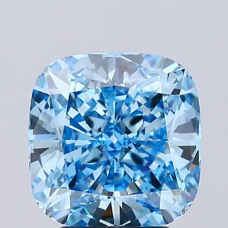 4.06ct Cushion brilliant Lab Grown Diamond (Colour Fancy Vivid Blue, Clarity VS1, IGI Certified)