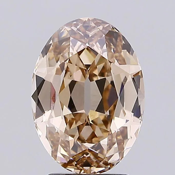 4.06ct European cut Lab Grown Diamond (Colour Fancy Light Brown, Clarity VVS2, IGI Certified)
