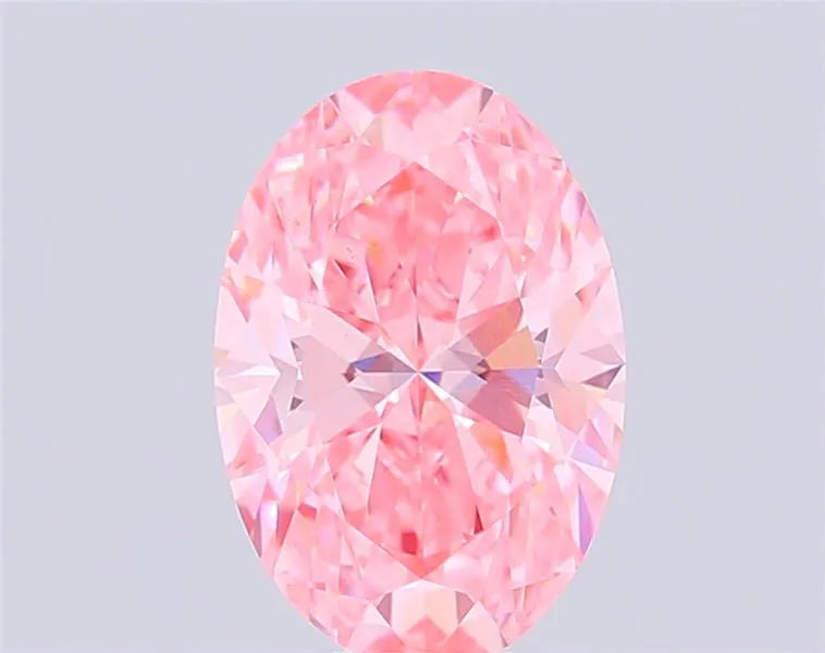 4.06ct Oval Lab Grown Diamond (Colour Fancy Vivid Pink, Clarity VS1, IGI Certified)