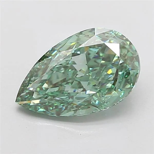 4.06ct Pear Lab Grown Diamond (Colour Fancy Vivid Green, Clarity VVS2, IGI Certified)