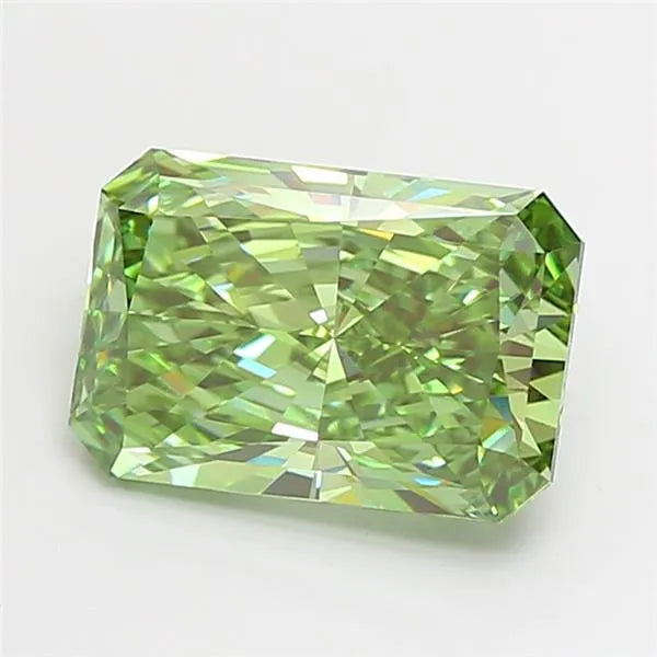 4.06ct Radiant Lab Grown Diamond (Colour Fancy Vivid Green, Clarity VVS2, IGI Certified)