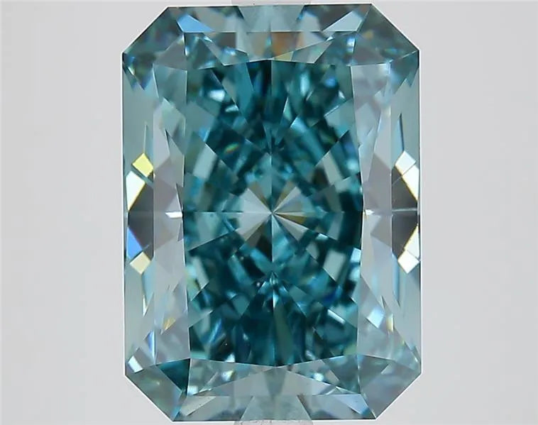 4.06ct Radiant Lab Grown Diamond (Colour Fancy Vivid Greenish Blue, Clarity VS1, IGI Certified)