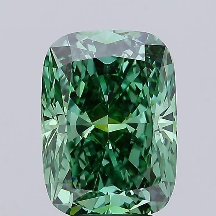4.07ct Cushion modified Lab Grown Diamond (Colour Fancy Vivid Green, Clarity VS1, IGI Certified)