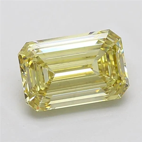 4.07ct Emerald Lab Grown Diamond (Colour Fancy Yellow, Clarity VS2, IGI Certified)