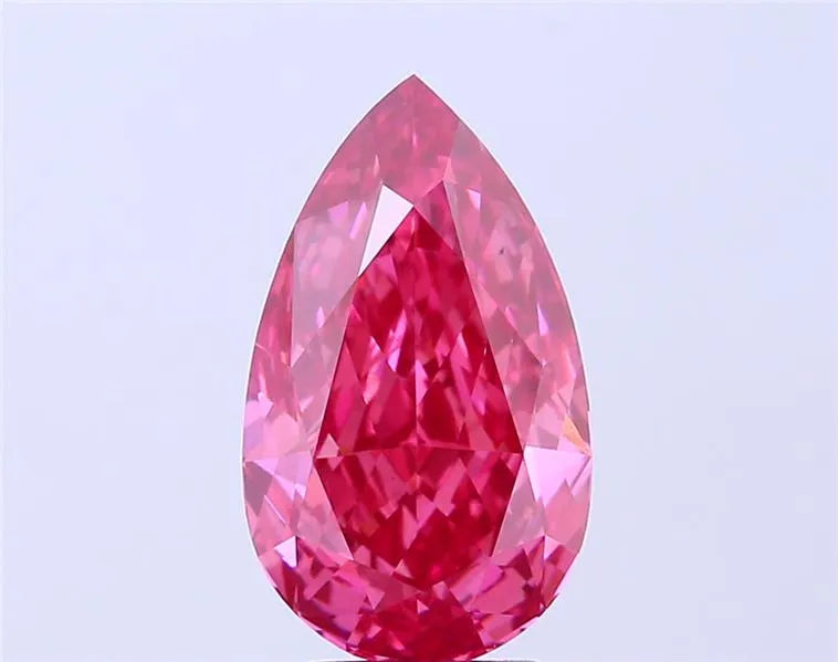 4.07ct Pear Lab Grown Diamond (Colour Fancy Vivid Red, Clarity VS1, Uncertified)