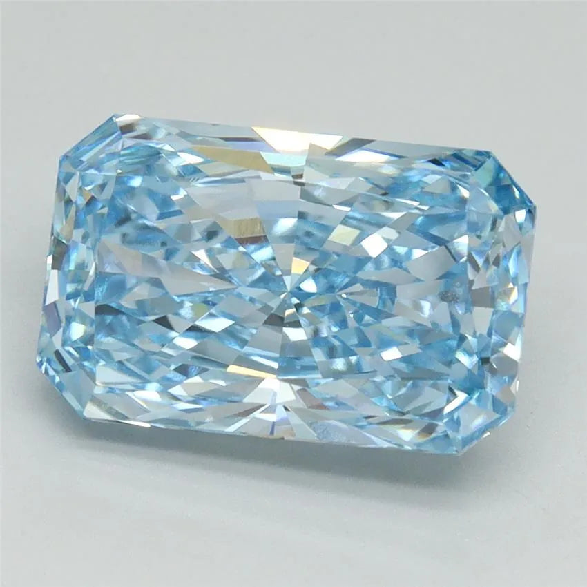 4.07ct Radiant Lab Grown Diamond (Colour Fancy Vivid Blue, Clarity VVS2, IGI Certified)