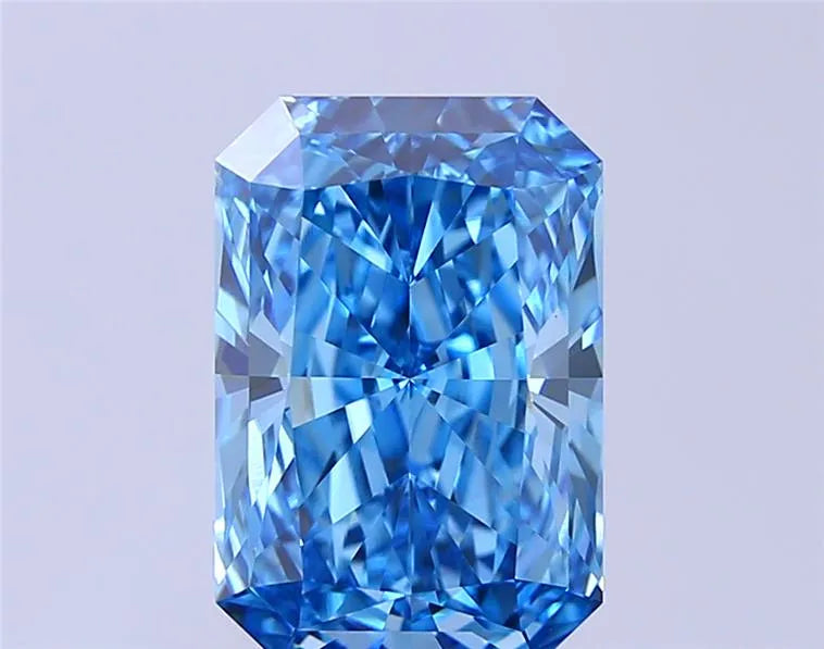 4.07ct Radiant Lab Grown Diamond (Colour Fancy Vivid Blue, Clarity VVS2, IGI Certified)