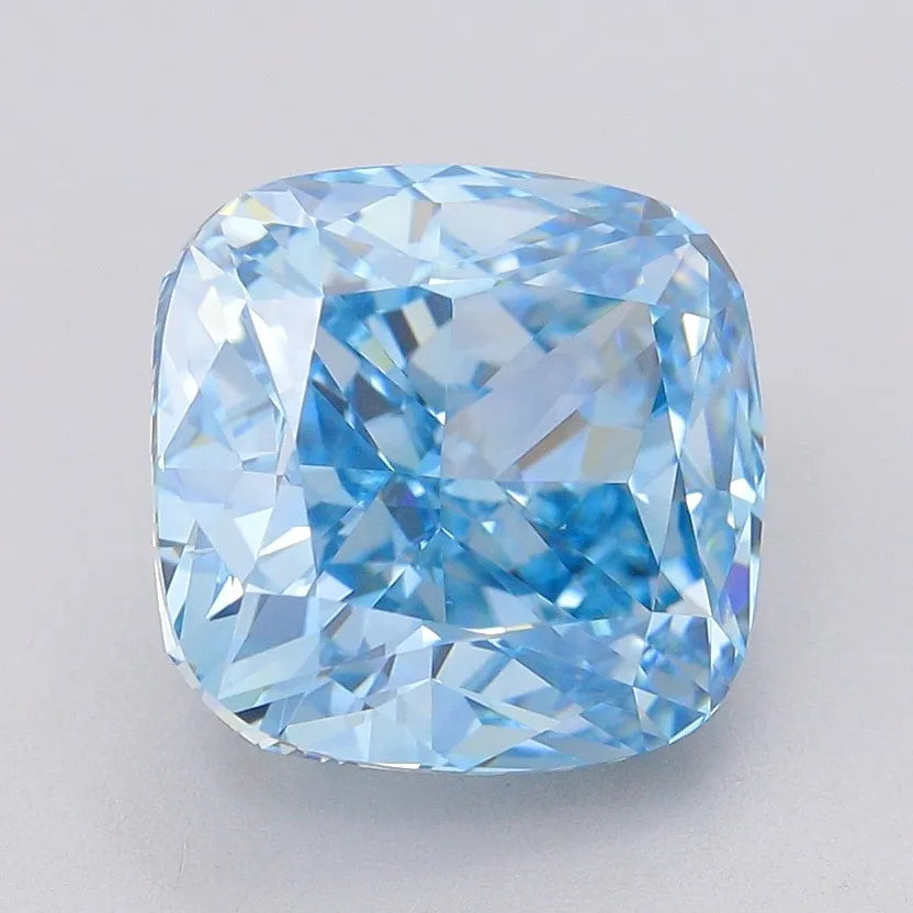 4.08ct Cushion modified Lab Grown Diamond (Colour Fancy Vivid Blue, Clarity VVS2, IGI Certified)