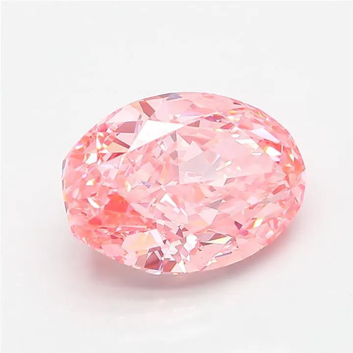 4.08ct Oval Lab Grown Diamond (Colour Fancy Vivid Pink, Clarity VS1, IGI Certified)