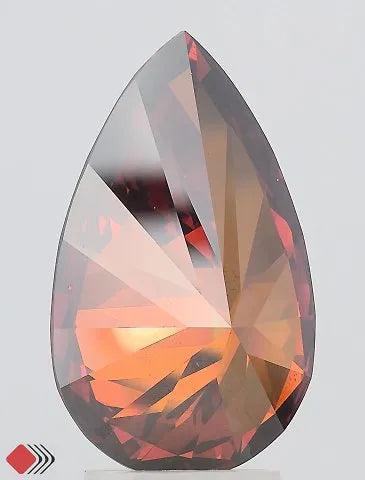 4.08ct Pear Lab Grown Diamond (Colour Fancy Deep Orange, Clarity SI2, IGI Certified)