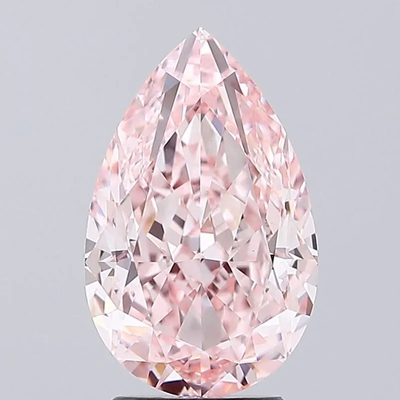 4.08ct Pear Lab Grown Diamond (Colour Fancy Vivid Pink, Clarity VVS2, IGI Certified)