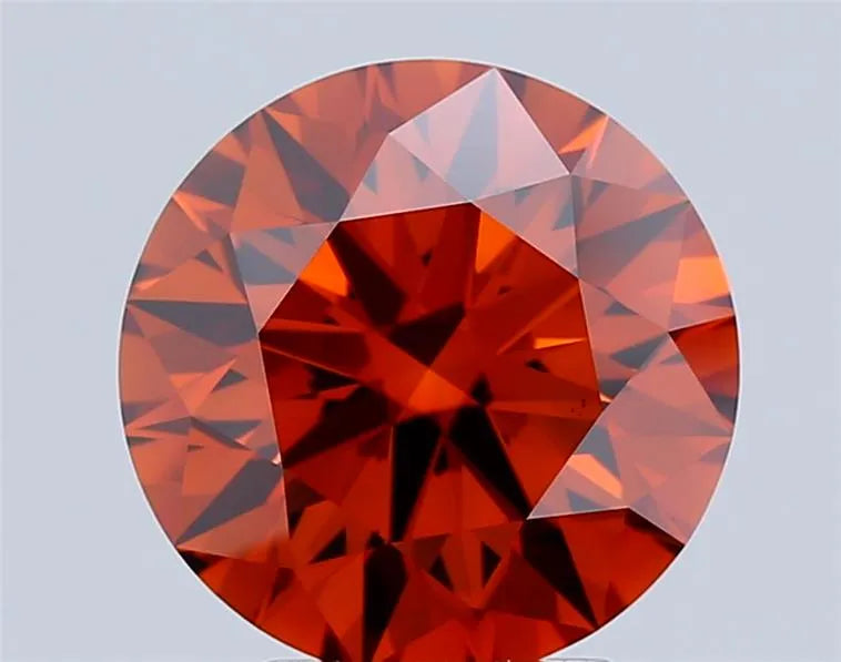 4.08ct Round Lab Grown Diamond (Colour Fancy Deep Orange, Clarity VVS2, Cut EX, IGI Certified)