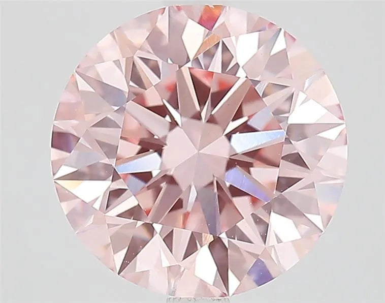 4.08ct Round Lab Grown Diamond (Colour Fancy Intense Pink, Clarity VVS2, Cut ID, IGI Certified)