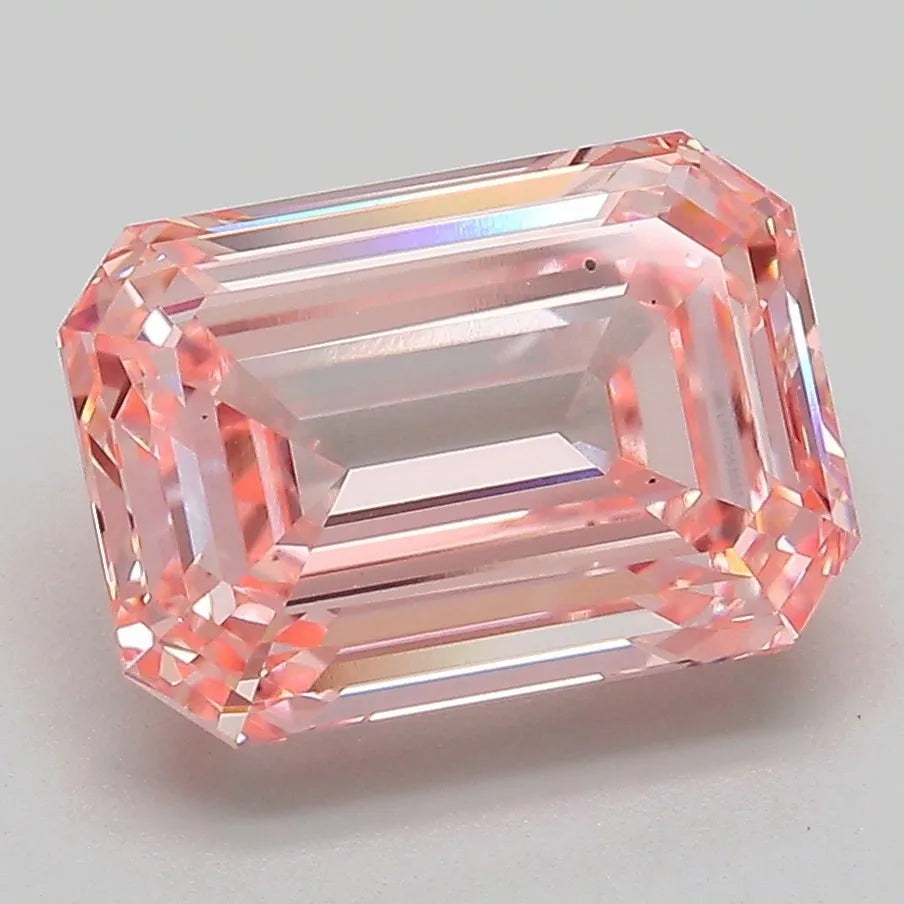 4.09ct Emerald Lab Grown Diamond (Colour Fancy Intense Pink, Clarity VS2, IGI Certified)