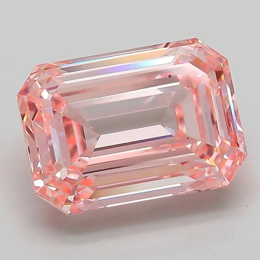 4.09ct Emerald Lab Grown Diamond (Colour Fancy Intense Pink, Clarity VS2, IGI Certified)