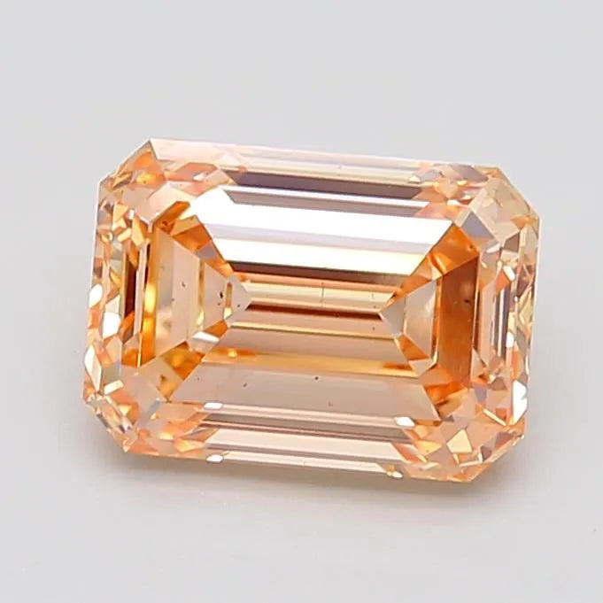 4.09ct Emerald Lab Grown Diamond (Colour Fancy Orangey Yellow, Clarity VS2, IGI Certified)