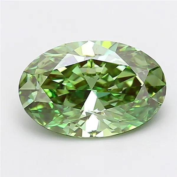 4.09ct Oval Lab Grown Diamond (Colour Fancy Vivid Green, Clarity VS1, IGI Certified)