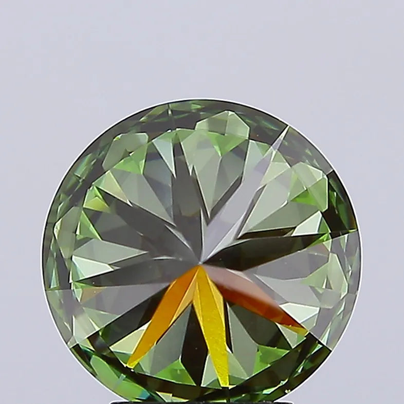 4.09ct Round Lab Grown Diamond (Colour Fancy Vivid Green, Clarity VS1, Cut ID, IGI Certified)