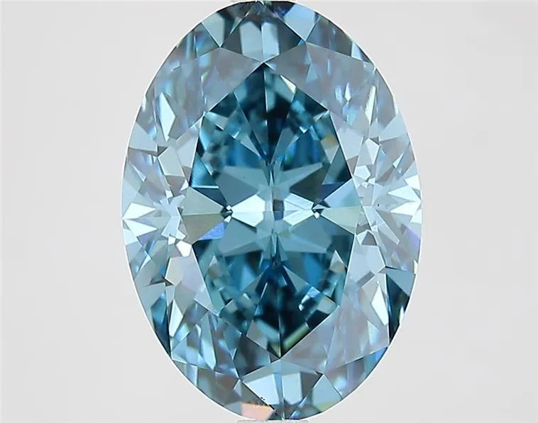 4.10ct Oval Lab Grown Diamond (Colour Fancy Vivid Blue, Clarity VVS2, IGI Certified)