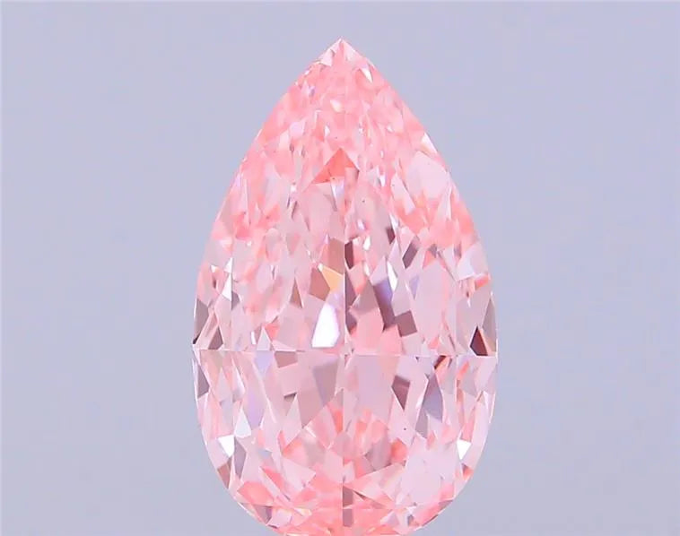 4.10ct Pear Lab Grown Diamond (Colour Fancy Vivid Pink, Clarity VS1, IGI Certified)