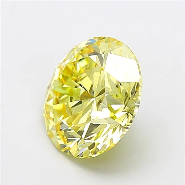 4.10ct Round Lab Grown Diamond (Colour Fancy Intense Yellow, Clarity VS2, Cut ID, IGI Certified)