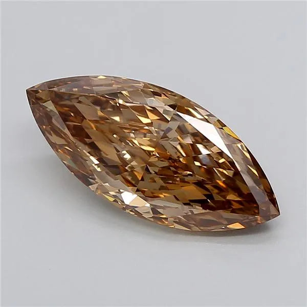 4.11ct Marquise Lab Grown Diamond (Colour Fancy Light Brown, Clarity VVS2, IGI Certified)