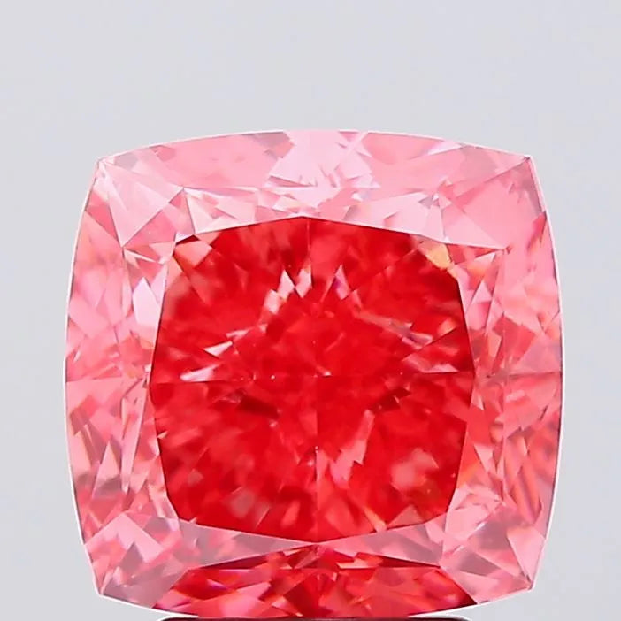 4.15ct Cushion modified Lab Grown Diamond (Colour Fancy Vivid Pink, Clarity VS2, IGI Certified)