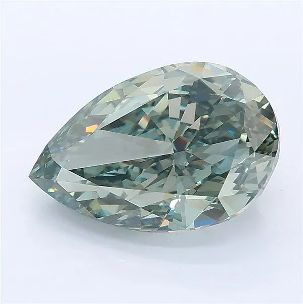 4.15ct Pear Lab Grown Diamond (Colour Fancy Intense Green, Clarity VVS2, IGI Certified)