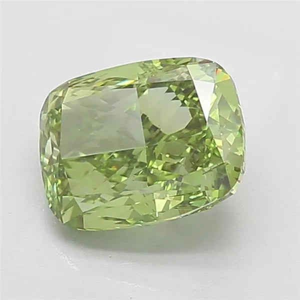 4.16ct Cushion modified Lab Grown Diamond (Colour Fancy Vivid Green, Clarity VS2, IGI Certified)