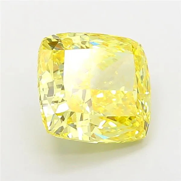 4.16ct Cushion modified Lab Grown Diamond (Colour Fancy Vivid Yellow, Clarity VS1, IGI Certified)